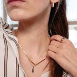 Wild Lines 18K Gold Pendant w. Lab-Grown Diamond