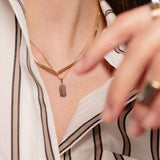 Wild Lines 18K Gold Pendant w. Lab-Grown Diamond