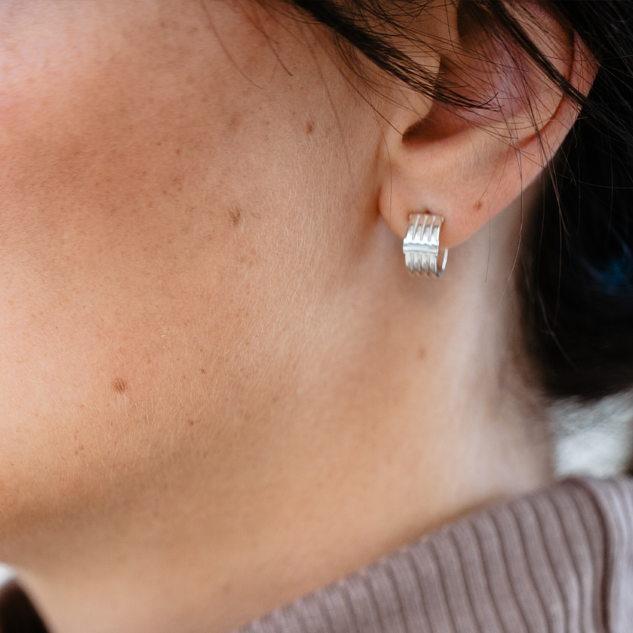 Essential Lines Silver Hoops