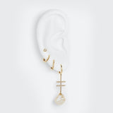 Double Crossing Earring with Pearl (Made to Order)