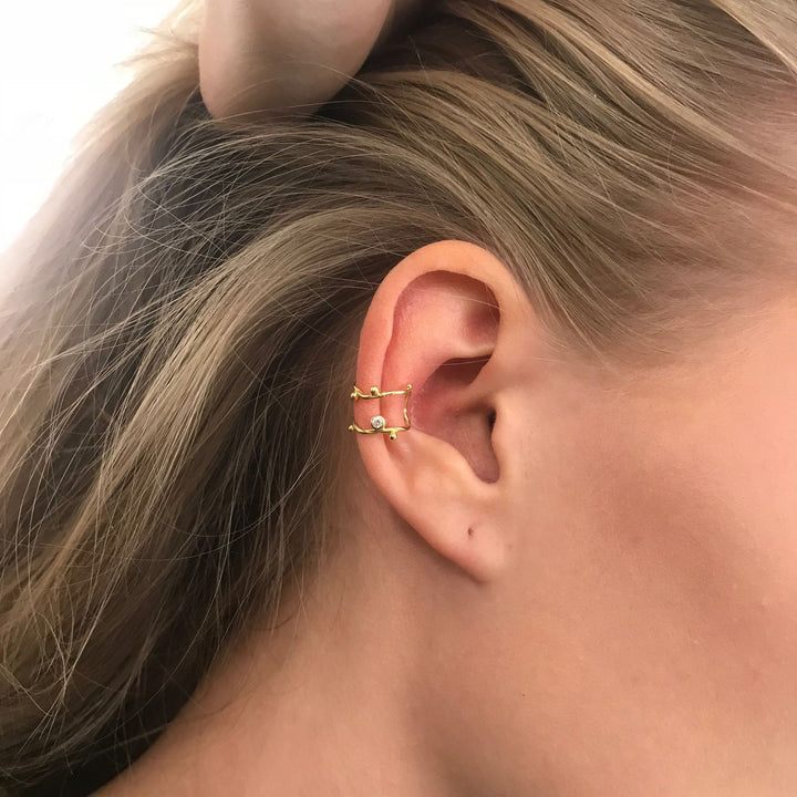 Seafire 18K goldenes Earcuff I Diamant