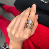 Seafire 18K Guld & Hvidguld Ring m. Safirer & Diamanter