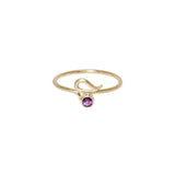 Serpentine 14K Goldring w. Amethyst