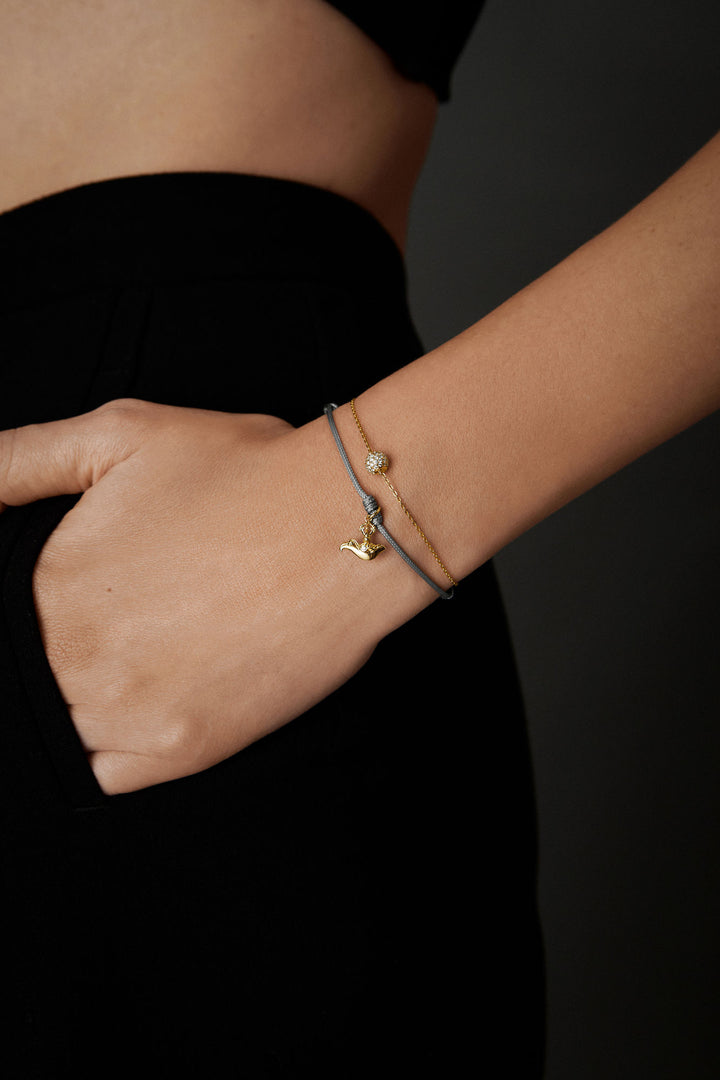 Diamond Pavé 18K Gold Bracelet w. Diamond