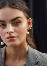 Filuka 18K Gold Earring w. Diamonds & Pearls