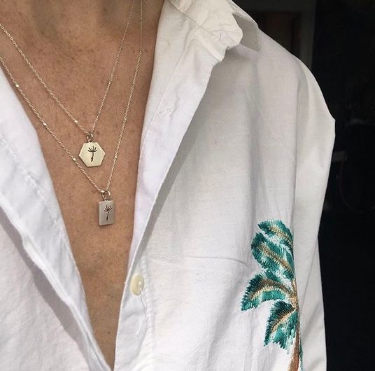 Snowflake Hexagonal 14K Gold Necklace