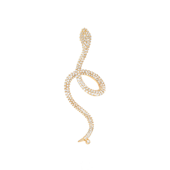 Snakes Pavé 18K Guld Ørering m. Diamanter