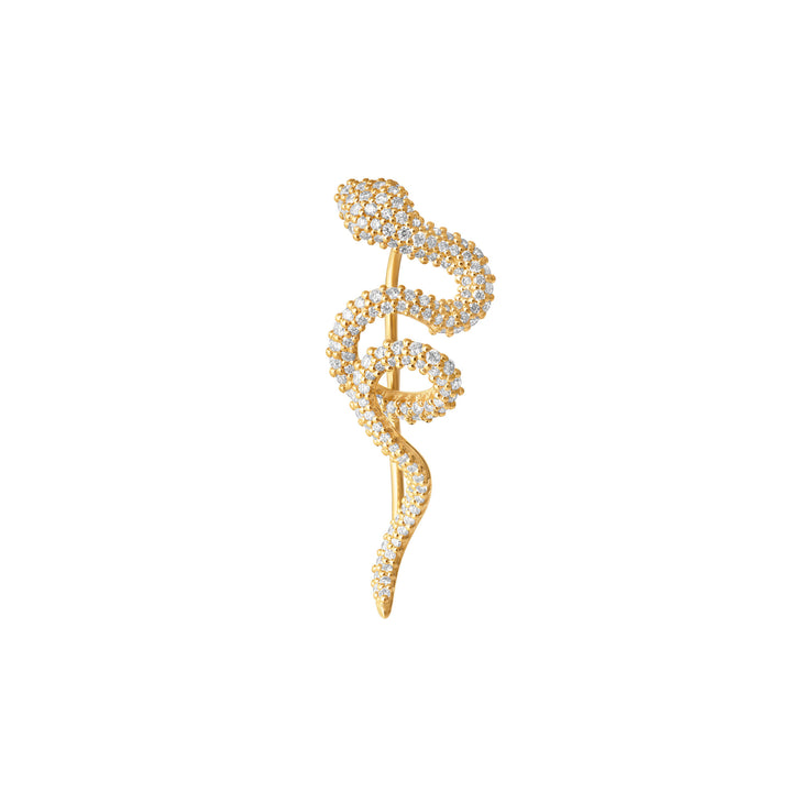 Snakes Crawler Pavé 18K Guld Ørering m. Diamanter