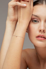 Solitär Armband I 18K Weißgold vergoldet I Labor-Diamanten