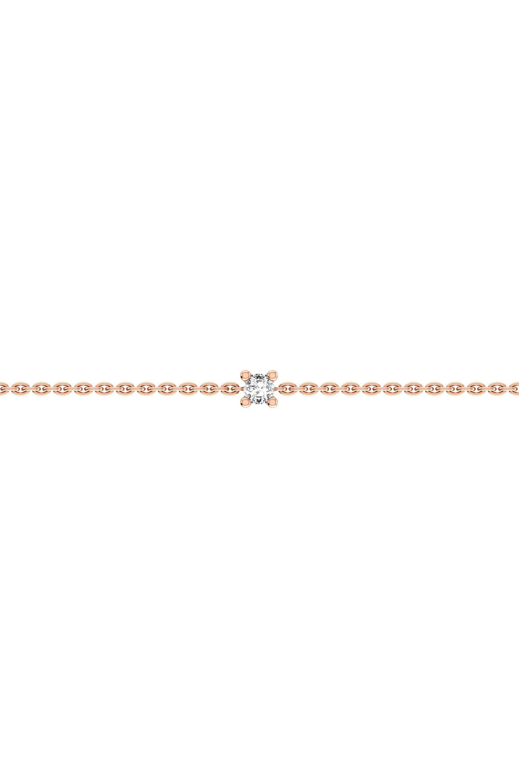 Solitaire 18K Rose Gold Bracelet w. Lab-Grown Diamond