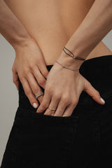 Solitaire Cord 18K White Gold Bracelet w. Lab-Grown Diamond