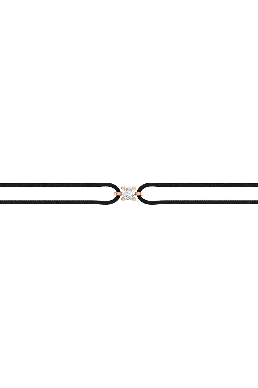 Solitaire Cord 18K Rose Gold Bracelet w. Lab-Grown Diamond
