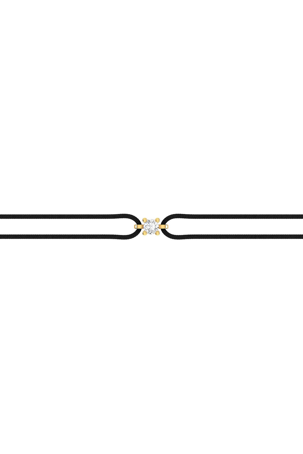 Solitaire Cord 18K Gold Bracelet w. Lab-Grown Diamond