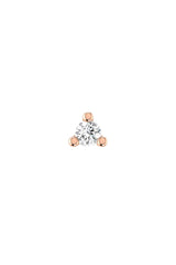 Solitaire Piercing 18K Rose Gold Earring w. Lab-Grown Diamonds