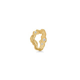 Stellar Gold Plated Earring w. Zirconia