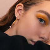 Rose 18K Gold Plated Studs w. Quartz