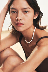 Sun Dance Halskette I Vergoldet I Weiße Schmuckperlen & Edelsteinen