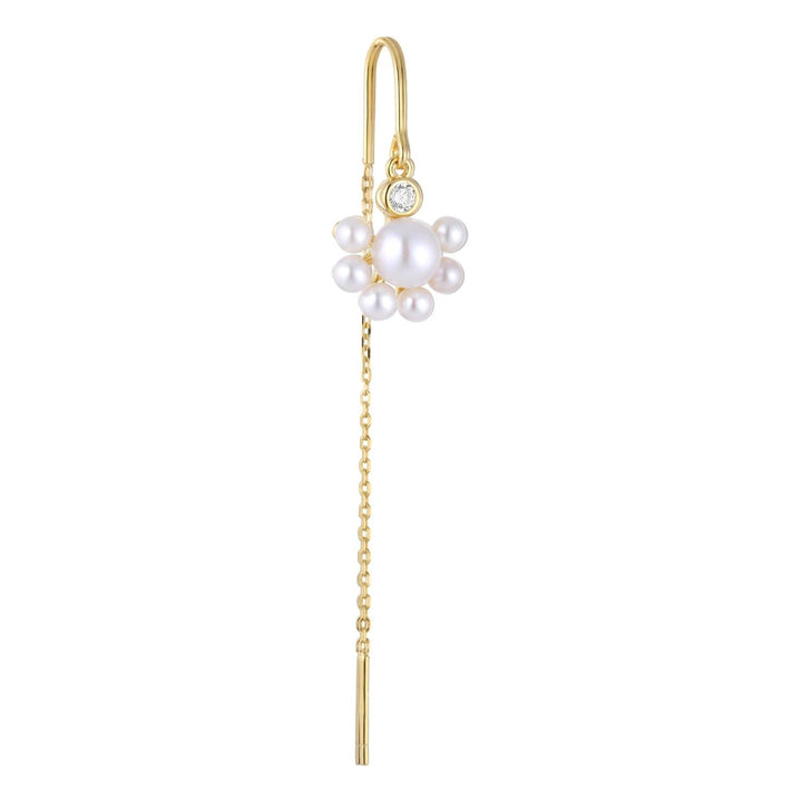 Sunrise 18K Gold Plated Earring w. Zirconia & Pearls