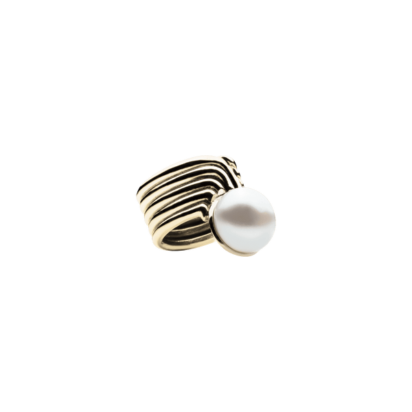 Supersonic Pearl Ring Gold Plated