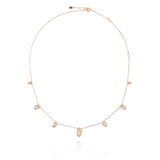 Swinging Chain 18K Rosaguld Halskæde m. Malakit & Perle