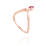 Swinging Marquise V 18K Rosaguld Ring m. Diamant & Turmalin