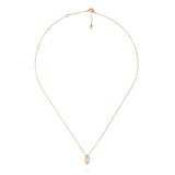 Swinging Pendant 18K Rosegold Necklace w. Malachite & Pearl