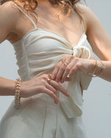 Swinging Round V 18K Rosegold Ring w. Diamond & Tourmaline