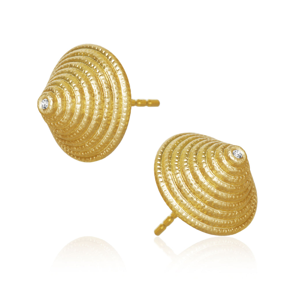 Thera large twist 18K Guld Øreringe m. Diamanter
