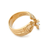 Ocean Being Gold Plated Ring w. Pearl & Zirconia