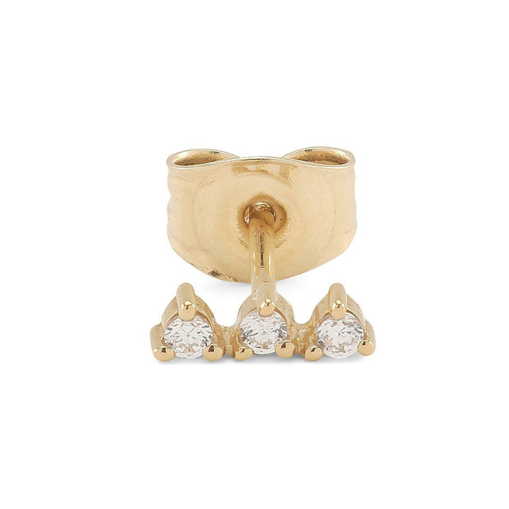 Three Stars Gold Plated Earring w. Zirconias