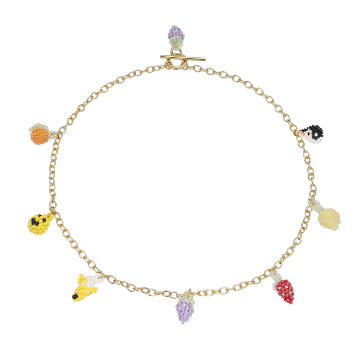 Mezclado Gold Necklace Gold Plated, Mixed coloured Beads