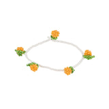Orange Bracelet Orange and White Beads