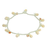 Peyote Pineapple Necklace Orange and White Beads