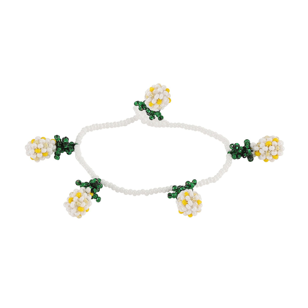 Pineapple Armbånd Gule og Hvide Perler