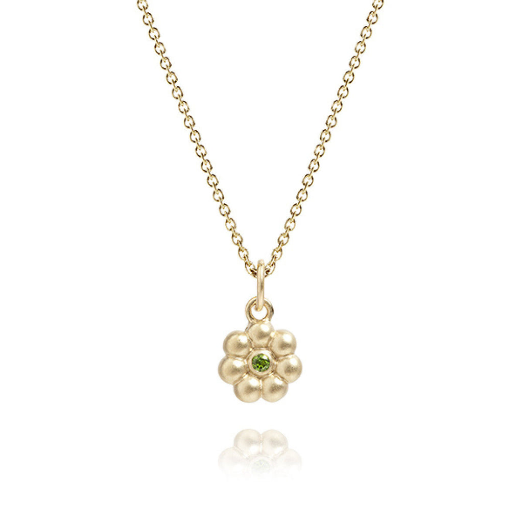My Precious Flower Green Chrome Diopside 10K Gold Pendant