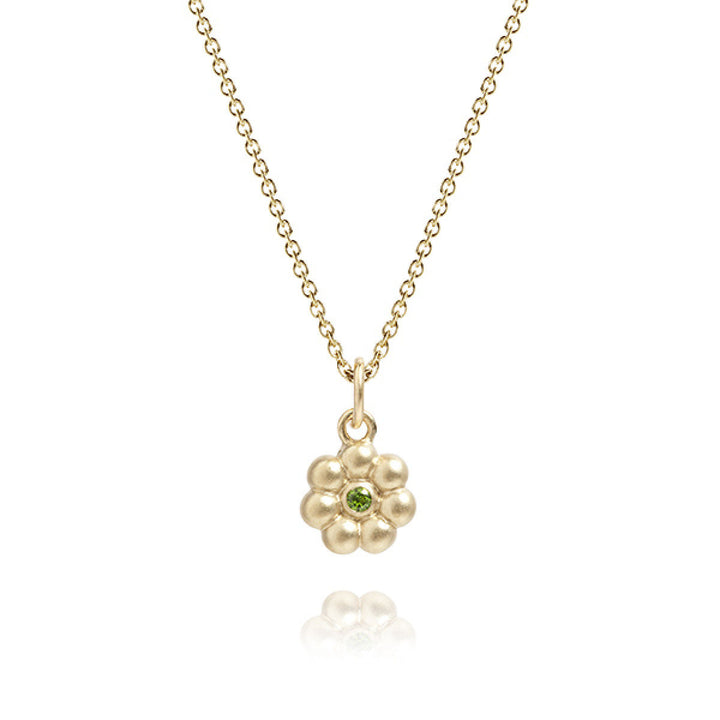 My Precious Flower Green Chrome Diopside 10K Gold Pendant