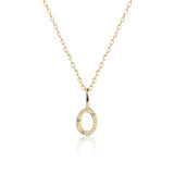 Letter O 10K Gold Pendant w. Diamonds