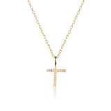 Letter T 10K Gold Pendant w. Diamonds