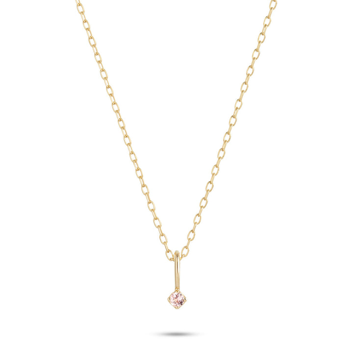 Rainbow Pink 10K Gold Pendant w. Tourmaline