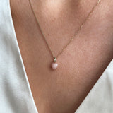 10K Gold Heart Pendant w. Moonstone & Diamond