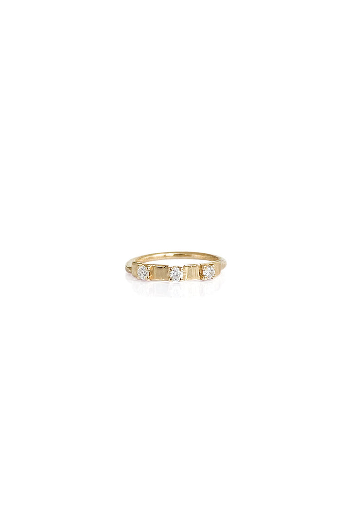 Triple Tag 18K Gold Huggie w. Diamonds