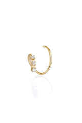Triple Tag Snake 18K Gold Earring w. Diamonds