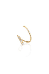 Triple Tag Snake 18K Gold Earring w. Diamonds