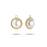 Dome 10K Gold Earring-Pendant w. Pearl