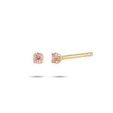 Rainbow Pink 10K Gold Stud w. Tourmaline