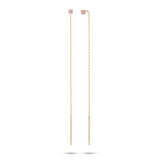 Regnbue Kæde Lyserød 10K Guld Ørestik m. Turmalin