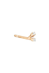 Two Sparks 18K Gold Stud w. Diamonds