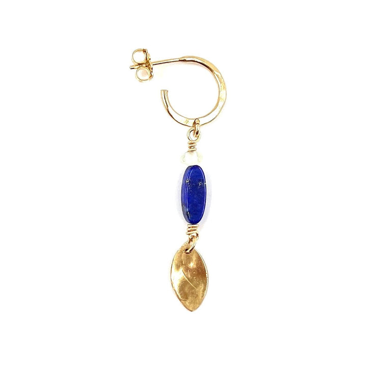 Tanya 14K Goldfilled Hoop w. Lapis & Prehnite