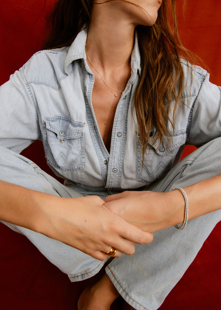 Tennis 18K Gold Bracelet w. 76 Lab-Grown Diamonds