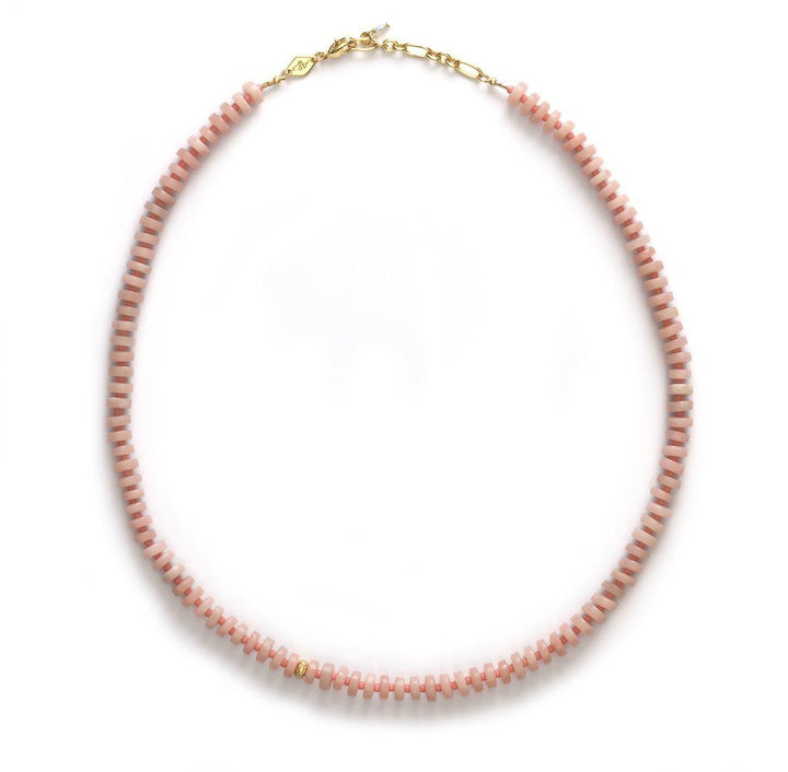 The Big Pink Gold Plated Necklace w. Opal & Beads